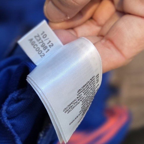 Track Set: Adidas Jacket (S) and Pants (XS) in Blue with Neon Pink Accents, 2012 - Picture 7 of 9